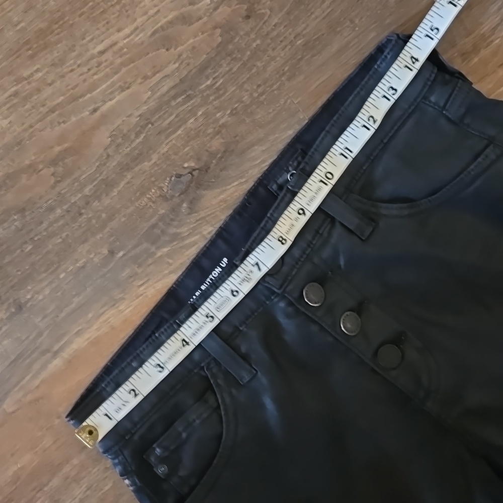 AG Adriano Goldschmied Mari Button Up Coated Faux Leatjer Jeans - Picture 7 of 10